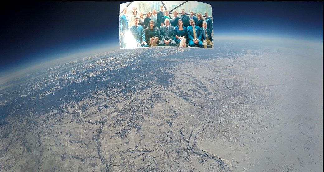 Group photo from our latest launch above the Earth
